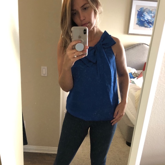 Anne Klein Tops - Anne Klein off the shoulder bow silk top